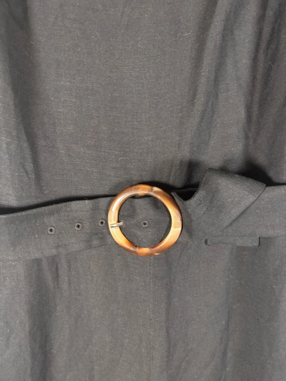 LOFT Linen‎ Belted Wide Leg Jumpsuit Black Women’s Size 2 Petite